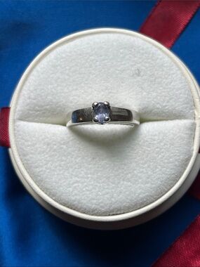 Sterling Silver Ring with Purple Stone